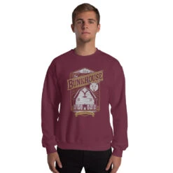 Yellowstone Bunkhouse Crewneck Sweatshirt -Yellowstone Store unisex crew neck sweatshirt maroon front 66cd856028b17 maroon