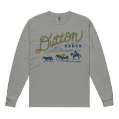 Yellowstone Dutton Ranch Rope Comfort Colors Unisex Long Sleeve Shirt -Yellowstone Store unisex garment dyed heavyweight long sleeve shirt grey front 68c0a3afd6b48