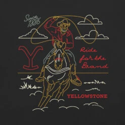Yellowstone Ride For The Brand Outline T-Shirt -Yellowstone Store unisex garment dyed heavyweight t shirt black front 673defca93af7 black