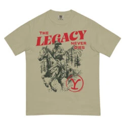 Yellowstone The Legacy Never Dies Unisex Comfort Colors T-Shirt -Yellowstone Store unisex garment dyed heavyweight t shirt khaki front 68c0a17bf124c