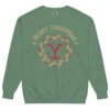 Yellowstone Merry Christmas Comfort Colors Sweatshirt 2 Yellowstone Merry Christmas Comfort Colors Sweatshirt -Yellowstone Store unisex garment dyed sweatshirt light green front 6879601784586