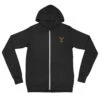 Yellowstone Logo Embroidered Zip Hoodie -Yellowstone Store unisex lightweight zip hoodie charcoal black triblend front 66603ac358a3c