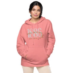 Yellowstone 1886 Embroidered Unisex Hoodie -Yellowstone Store unisex pigment dyed hoodie pigment pink front 66f6a1a5810fb pigment pink