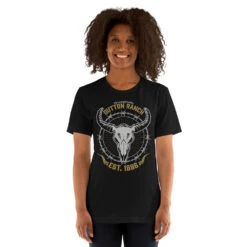 Yellowstone Dutton Ranch Skull Unisex T-Shirt -Yellowstone Store unisex staple t shirt black front 6712677c88434 black