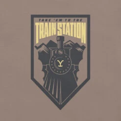Yellowstone Take 'Em To The Train Station Badge Unisex T-Shirt -Yellowstone Store unisex staple t shirt pebble front 6877ed781a5f1 pebble