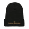 Yellowstone Embroidered Logo Waffle Beanie -Yellowstone Store waffle beanie black front 66c5a47b64539 black