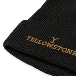 Yellowstone Embroidered Logo Waffle Beanie -Yellowstone Store waffle beanie black product details 66c5a47b64f3b black