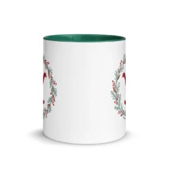 Yellowstone Wreath Two-Tone Mug 10 Yellowstone Wreath Two-Tone Mug -Yellowstone Store white ceramic mug with color inside dark green 11 oz front 68acaa79130a4