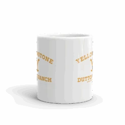 Yellowstone Dutton Ranch Logo White Mug -Yellowstone Store white glossy mug 11oz front view 61bca3ad838a8