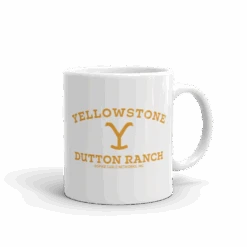 Yellowstone Dutton Ranch Logo White Mug -Yellowstone Store white glossy mug 11oz handle on right 61bca3ad83797