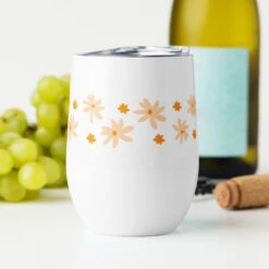 Yellowstone Floral 1886 Stainless Steel Wine Tumbler -Yellowstone Store wine tumbler white back 66fbdc8897724 white