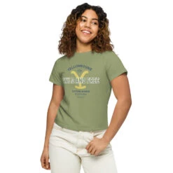 Yellowstone Wild And Free Women's Crop T-Shirt -Yellowstone Store womens high waisted tee artichoke front 6669639ad43be